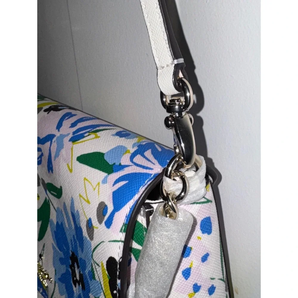 Kate Spade Laurel Way Greer Festival Floral Crossbody Bag Cream Multi KN877 NEW